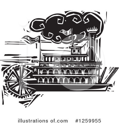 Royalty-Free (RF) Steamboat Clipart Illustration by xunantunich - Stock Sample #1259955