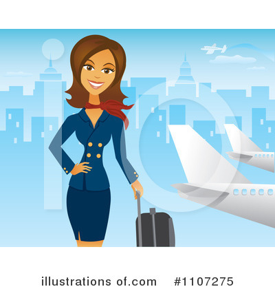 Royalty-Free (RF) Stewardess Clipart Illustration by Amanda Kate - Stock Sample #1107275