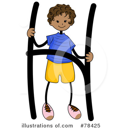 Royalty-Free (RF) Stick Kid Alphabet Clipart Illustration by BNP Design Studio - Stock Sample #78425