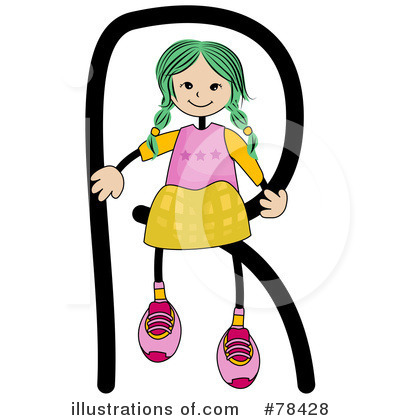 Royalty-Free (RF) Stick Kid Alphabet Clipart Illustration by BNP Design Studio - Stock Sample #78428