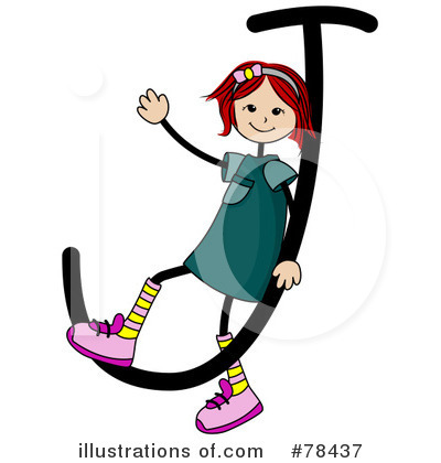 Royalty-Free (RF) Stick Kid Alphabet Clipart Illustration by BNP Design Studio - Stock Sample #78437