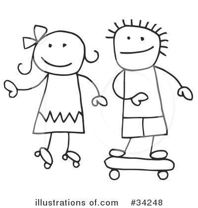Royalty-Free (RF) Stick People Clipart Illustration by C Charley-Franzwa - Stock Sample #34248