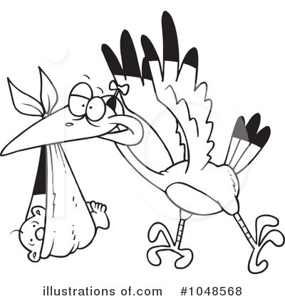 Royalty-Free (RF) Stork Clipart Illustration by toonaday - Stock Sample #1048568