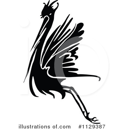 Royalty-Free (RF) Stork Clipart Illustration by Prawny Vintage - Stock Sample #1129387