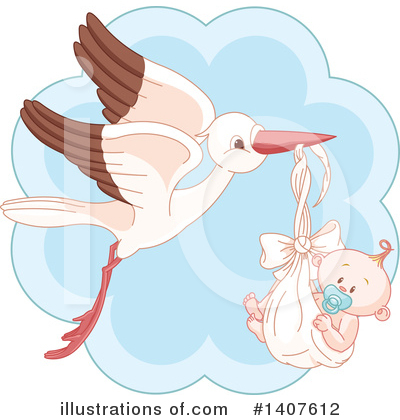 Royalty-Free (RF) Stork Clipart Illustration by Pushkin - Stock Sample #1407612