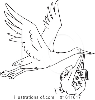Royalty-Free (RF) Stork Clipart Illustration by patrimonio - Stock Sample #1611817