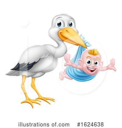 Stork Clipart #1624638 by AtStockIllustration