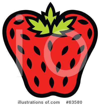 Royalty-Free (RF) Strawberry Clipart Illustration by Andy Nortnik - Stock Sample #63580
