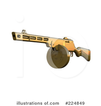 Royalty-Free (RF) Submachine Gun Clipart Illustration by patrimonio - Stock Sample #224849