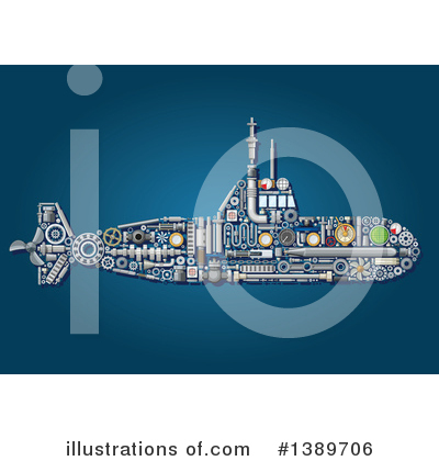 Royalty-Free (RF) Submarine Clipart Illustration by Vector Tradition SM - Stock Sample #1389706