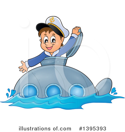 Royalty-Free (RF) Submarine Clipart Illustration by visekart - Stock Sample #1395393