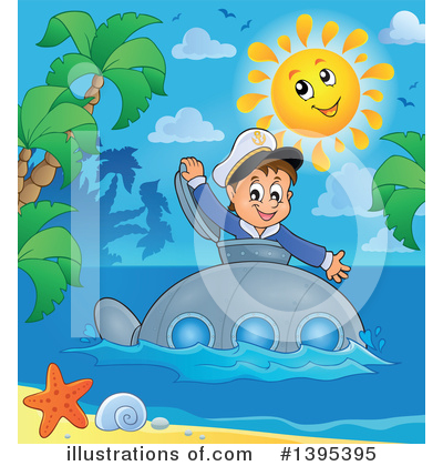 Royalty-Free (RF) Submarine Clipart Illustration by visekart - Stock Sample #1395395