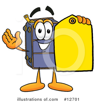 Royalty-Free (RF) Suitcase Character Clipart Illustration by Mascot Junction - Stock Sample #12701