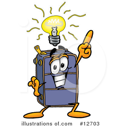 Royalty-Free (RF) Suitcase Character Clipart Illustration by Mascot Junction - Stock Sample #12703