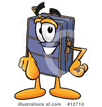 Suitcase Character Clipart #12710 by Mascot Junction