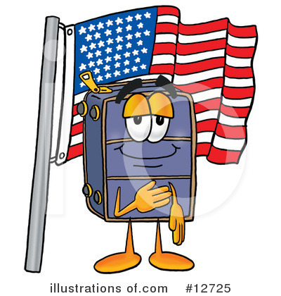 Suitcase Character Clipart #12725 by Mascot Junction