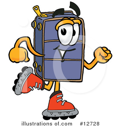 Suitcase Character Clipart #12728 by Mascot Junction