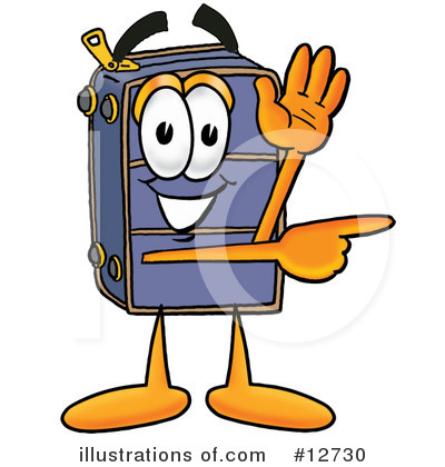 Suitcase Character Clipart #12730 by Mascot Junction