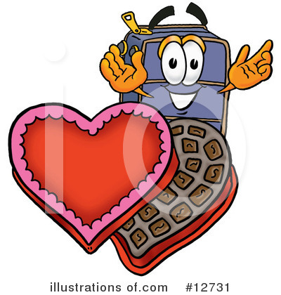 Suitcase Character Clipart #12731 by Mascot Junction