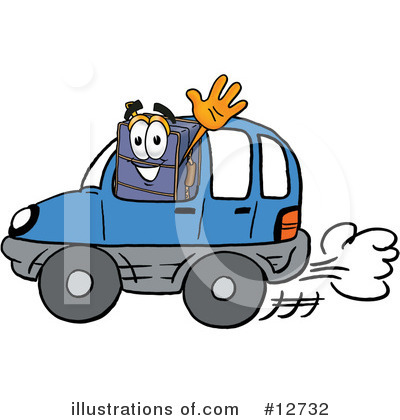 Suitcase Character Clipart #12732 by Mascot Junction