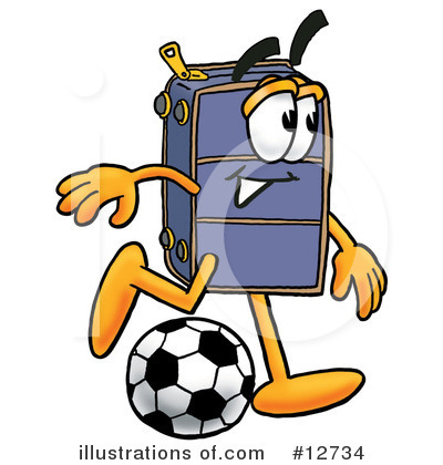 Suitcase Character Clipart #12734 by Mascot Junction