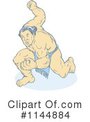 Sumo Wrestling Clipart #1144884 by patrimonio