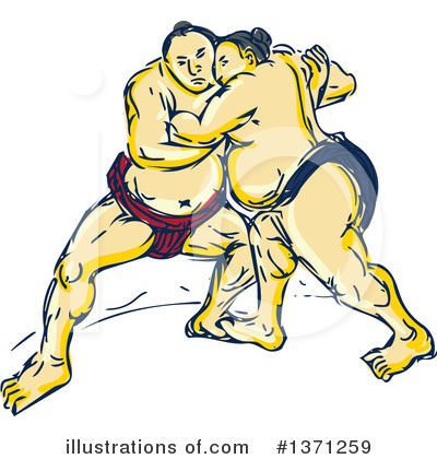 Sumo Wrestler Clipart #1371259 by patrimonio