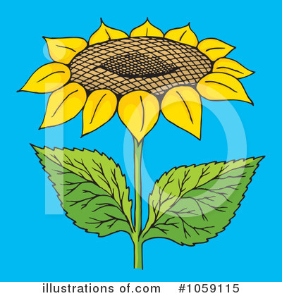 Royalty-Free (RF) Sunflower Clipart Illustration by Any Vector - Stock Sample #1059115