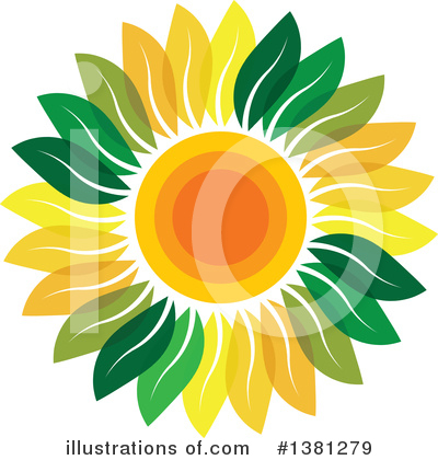 Royalty-Free (RF) Sunflower Clipart Illustration by ColorMagic - Stock Sample #1381279