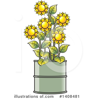 Royalty-Free (RF) Sunflower Clipart Illustration by Lal Perera - Stock Sample #1408481