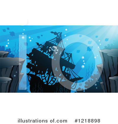 Royalty-Free (RF) Sunken Ship Clipart Illustration by visekart - Stock Sample #1218898