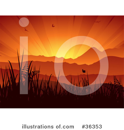 Royalty-Free (RF) Sunset Clipart Illustration by elaineitalia - Stock Sample #36353