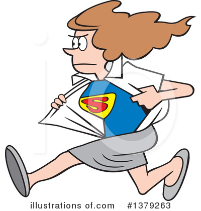 Royalty-Free (RF) Super Woman Clipart Illustration by Johnny Sajem - Stock Sample #1379263