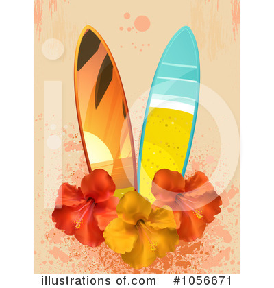 Royalty-Free (RF) Surfboard Clipart Illustration by elaineitalia - Stock Sample #1056671