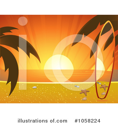 Royalty-Free (RF) Surfboard Clipart Illustration by elaineitalia - Stock Sample #1058224