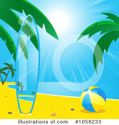 Royalty-Free (RF) Surfboard Clipart Illustration by elaineitalia - Stock Sample #1058233