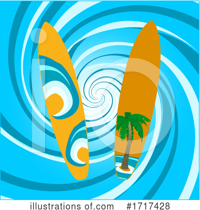 Royalty-Free (RF) Surfboard Clipart Illustration by elaineitalia - Stock Sample #1717428