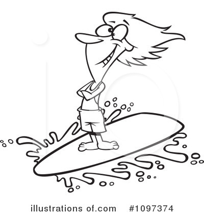 Royalty-Free (RF) Surfer Clipart Illustration by toonaday - Stock Sample #1097374