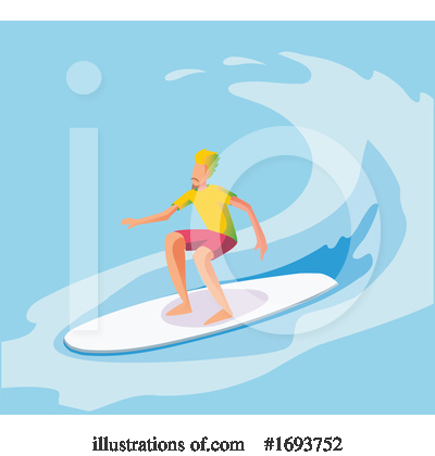 Royalty-Free (RF) Surfer Clipart Illustration by Domenico Condello - Stock Sample #1693752