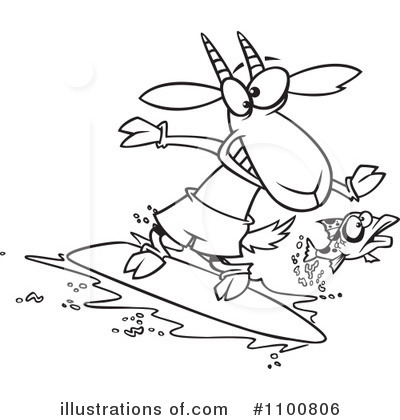Royalty-Free (RF) Surfing Clipart Illustration by toonaday - Stock Sample #1100806
