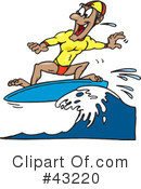 Surfing Clipart #43220 by Dennis Holmes Designs