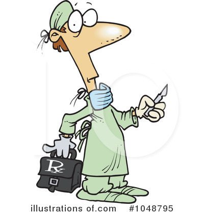 Royalty-Free (RF) Surgeon Clipart Illustration by toonaday - Stock Sample #1048795