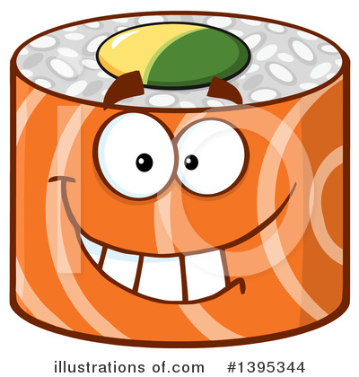 Sushi Character Clipart #1395344 by Hit Toon