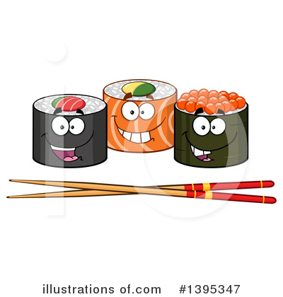 Sushi Roll Clipart #1395347 by Hit Toon