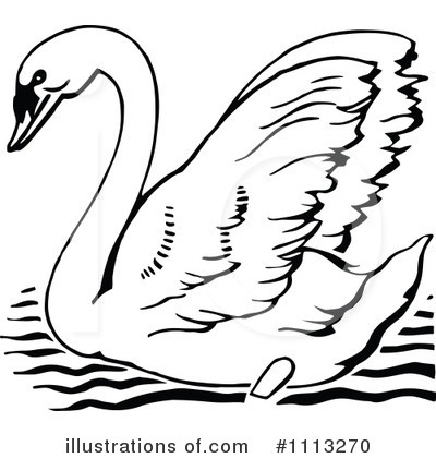 Royalty-Free (RF) Swan Clipart Illustration by Prawny Vintage - Stock Sample #1113270