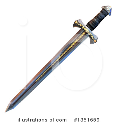 Royalty-Free (RF) Sword Clipart Illustration by Tonis Pan - Stock Sample #1351659