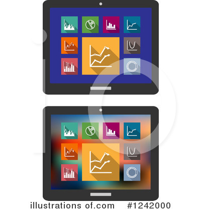 Royalty-Free (RF) Tablet Computer Clipart Illustration by Vector Tradition SM - Stock Sample #1242000