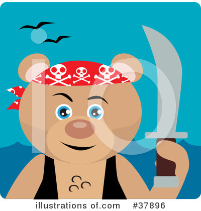 Royalty-Free (RF) Teddy Bear Character Clipart Illustration by Dennis Holmes Designs - Stock Sample #37896