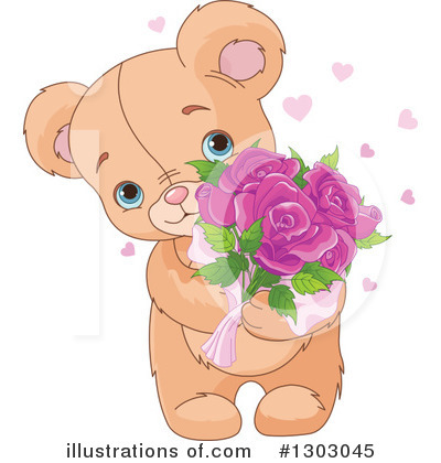 Royalty-Free (RF) Teddy Bear Clipart Illustration by Pushkin - Stock Sample #1303045