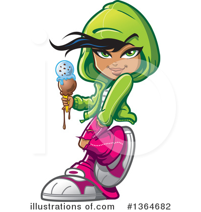 Waffle Ice Cream Cone Clipart #1364682 by Clip Art Mascots